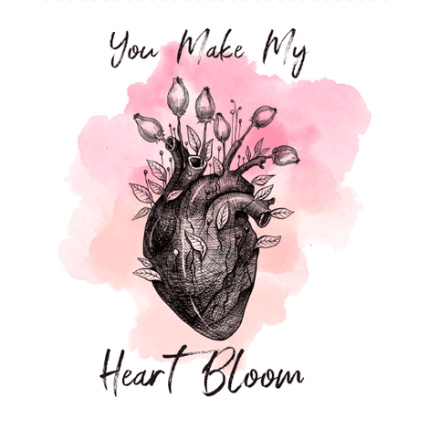 Valentine's Day Hand Drawn Heart With Flowers eCard